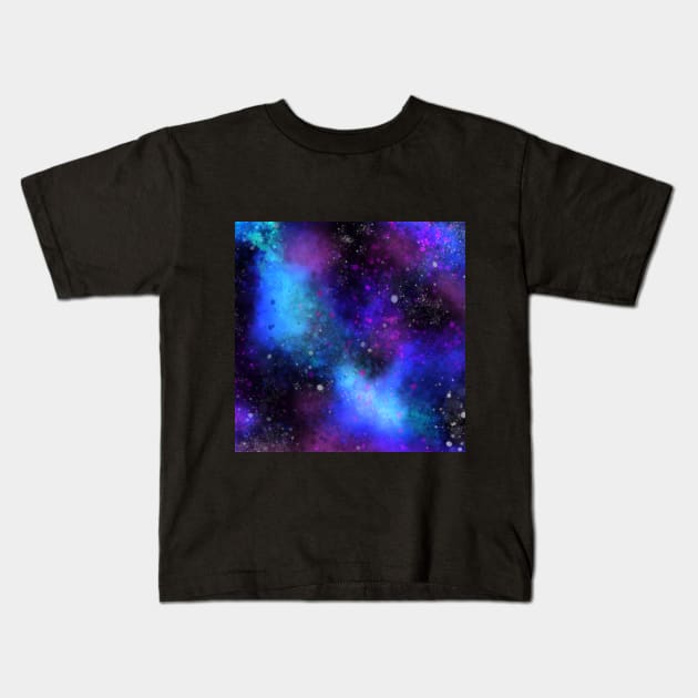 Digital Galaxy Colors Kids T-Shirt by nattsart
